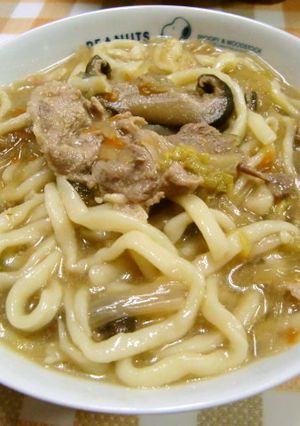 ★お鍋の残りで＊煮込みうどん＊味噌味に♪-レシピのメイン写真