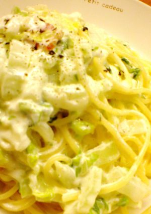白菜とベーコンのクリームパスタ-レシピのメイン写真