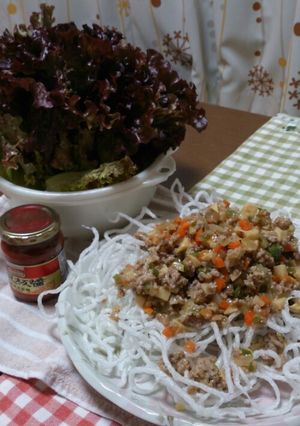 母さんの絶品★肉味噌レタス巻き-レシピのメイン写真