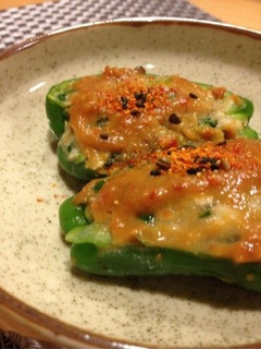 餃子の具アレンジ②ピーマンの肉詰め-レシピのメイン写真