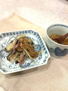 茄子とミョウガ炒めのごま和え-レシピのメイン写真