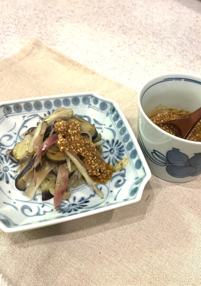 茄子とミョウガ炒めのごま和え-レシピのメイン写真