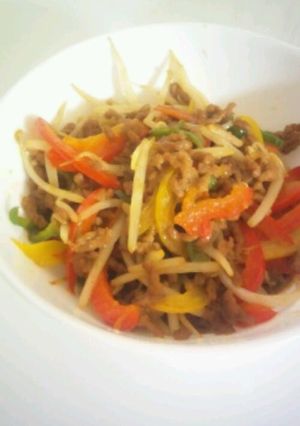 もやしとパプリカのドライカレー炒め-レシピのメイン写真