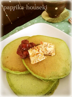 簡単ふわもちっ♪抹茶パンケーキ-レシピのメイン写真