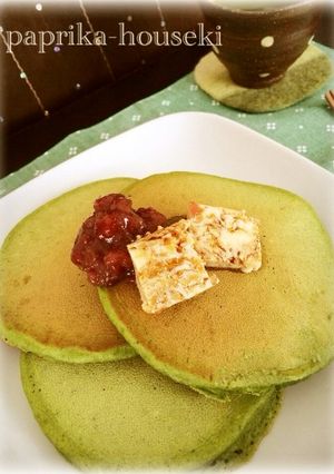 簡単ふわもちっ♪抹茶パンケーキ-レシピのメイン写真