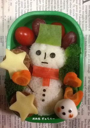クリスマス☆キャラ弁☆彡 簡単 雪だるま-レシピのメイン写真