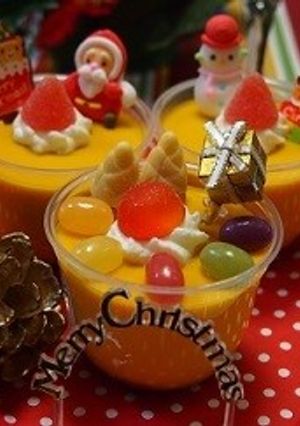 コンビニ食材でかぼちゃプリンデコ-レシピのメイン写真