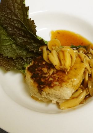 ふわとろ山芋ハンバーグ　きのこソースかけ-レシピのメイン写真