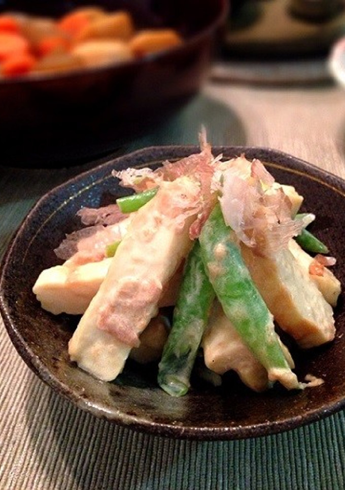焼きはんぺんとインゲンの梅マヨ和え-レシピのメイン写真