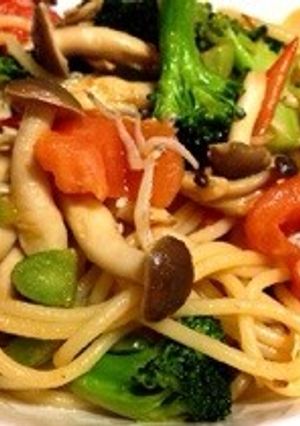 野菜たっぷりしらすのペペロンチーノ-レシピのメイン写真