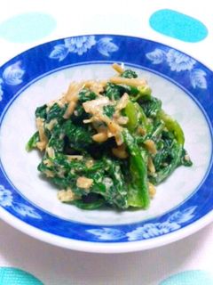 春菊のなめ茸ごまマヨ和え〜柚子胡椒風味-レシピのメイン写真