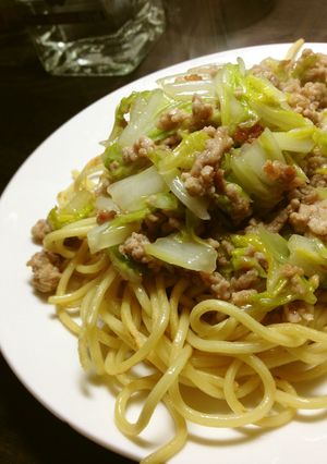ひき肉と白菜の混ぜ麺風あんかけ焼きそば-レシピのメイン写真