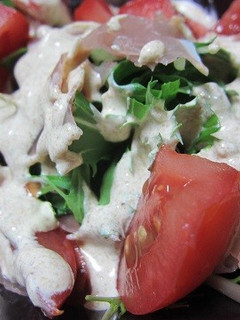 生ハム水菜トマトシーザーサラダ-レシピのメイン写真
