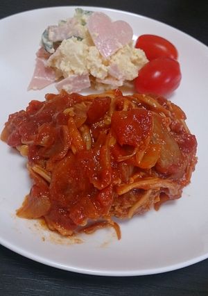 野菜たっぷりヘルシー煮込みハンバーグ-レシピのメイン写真