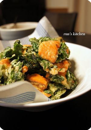 ★サーモンと春菊のかき揚げ★-レシピのメイン写真