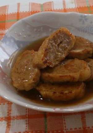 鶏ミンチの油揚げ包み焼き☆和風あんかけ-レシピのメイン写真