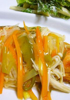鮭のムニエル生姜野菜あんかけ-レシピのメイン写真