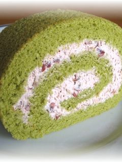 ロールケーキ★抹茶&あずきクリーム-レシピのメイン写真