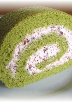 ロールケーキ★抹茶＆あずきクリーム-レシピのメイン写真