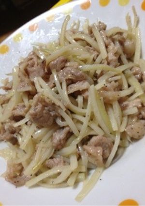 大根皮と豚肉の塩炒め-レシピのメイン写真