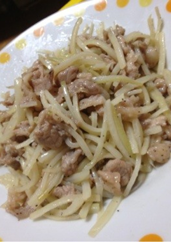 大根皮と豚肉の塩炒め-レシピのメイン写真