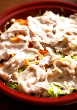 タジン鍋！豚肉とたっぷりキャベツ千切り鍋-レシピのメイン写真