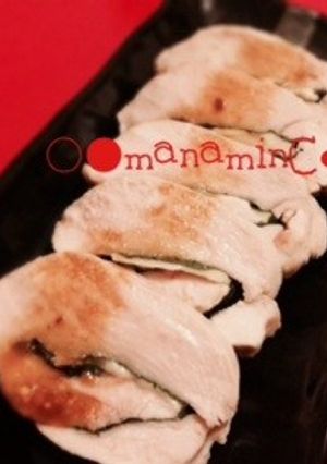 スチーマーで5分★鶏むね肉の梅しそロール-レシピのメイン写真