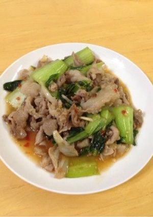 豚肉とちんげん菜のスイートチリ炒め-レシピのメイン写真