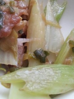 セロリと豚肉の炒め-レシピのメイン写真