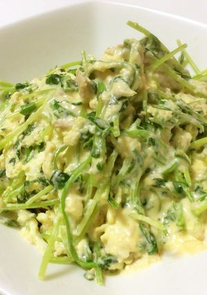豆苗 ツナのマヨたま炒め-レシピのメイン写真