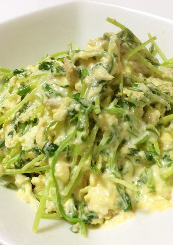 豆苗 ツナのマヨたま炒め-レシピのメイン写真
