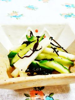 長芋・ひじきとキュウリのわさびあえ♪-レシピのメイン写真