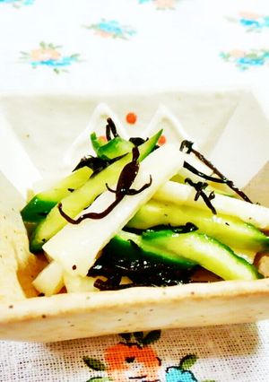 長芋・ひじきとキュウリのわさびあえ♪-レシピのメイン写真