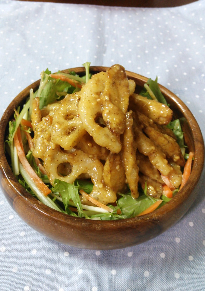 蓮根とごぼうの唐揚げ＊ゴママヨサラダ-レシピのメイン写真