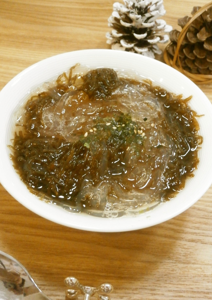 夜食グルメ★もずくとところてんの簡単和え-レシピのメイン写真