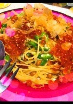 イクラオクラの納豆パスタ-レシピのメイン写真