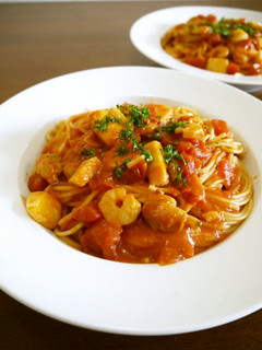魚介のトマトクリームソースパスタ♪-レシピのメイン写真