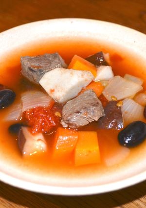 93.鹿肉と豆のトマトスープ-レシピのメイン写真