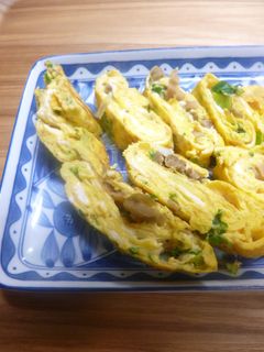 搾菜とねぎ入りの卵焼き-レシピのメイン写真
