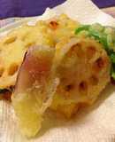 エビと大葉と梅の蓮根はさみ揚げ