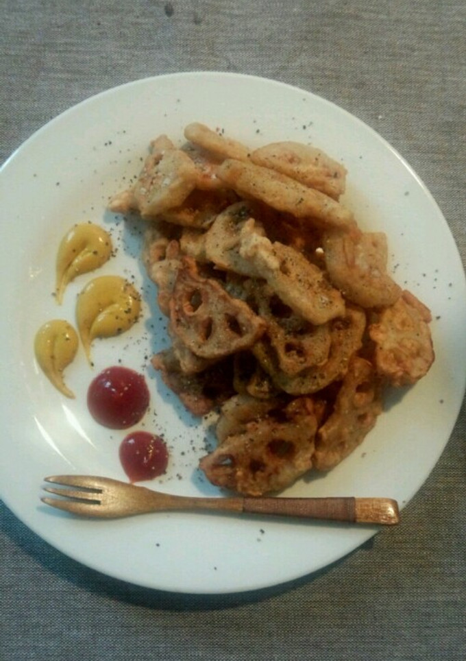 揚げ焼きサクサク♪　唐揚げ蓮根-レシピのメイン写真