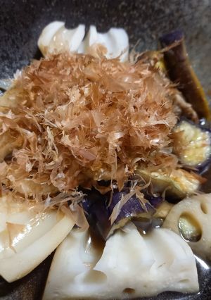 れんこんと茄子つゆの素とともに-レシピのメイン写真