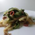辛い物が好きな方へ 蒟蒻と野菜の炒め物