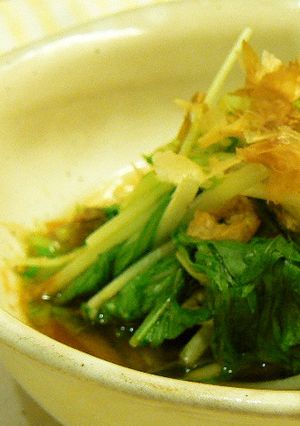 電子レンジで★水菜と揚げの煮びたし-レシピのメイン写真