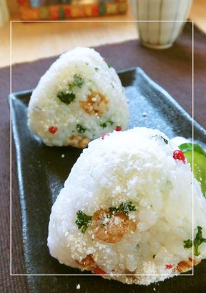 パセリと胡桃とＰペッパーの粉チにぎり。-レシピのメイン写真