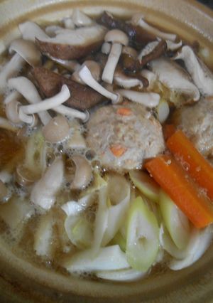 鶏肉団子と生姜おろしのスープ鍋-レシピのメイン写真