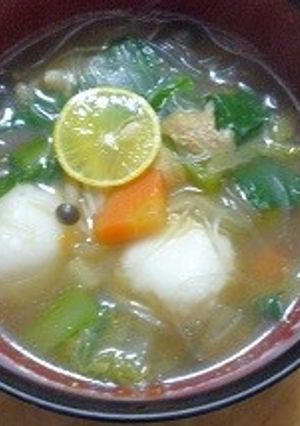 餅入り中華ス−プ-レシピのメイン写真