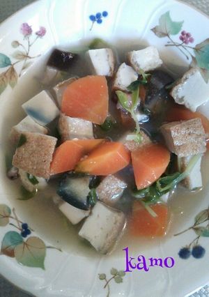 いぬ飯　厚揚げの味噌煮込み-レシピのメイン写真