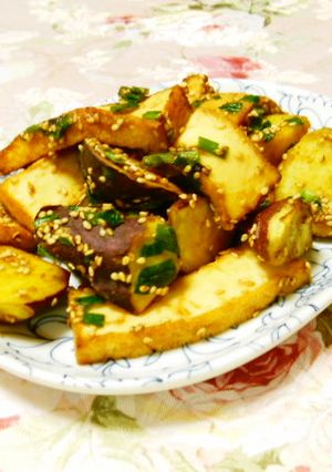 ❤薩摩芋と厚揚げのはちみつ味噌ニラ炒め❤-レシピのメイン写真