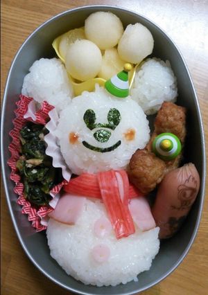 キャラ弁☆雪だるまミッキー♥-レシピのメイン写真